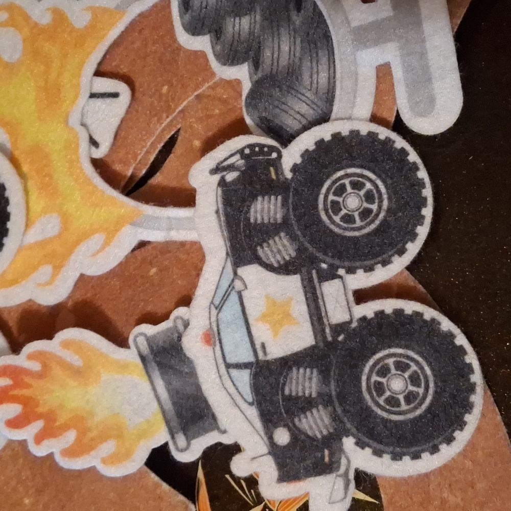 Monster Truck Feltboard Flannelboard Set Racetrack Flags - Picture 5 of 7